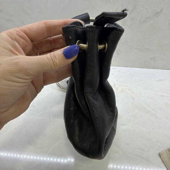 HOBO International Slouchy Black Leather Mini Shoulder Bag Y2k - Picture 9 of 16